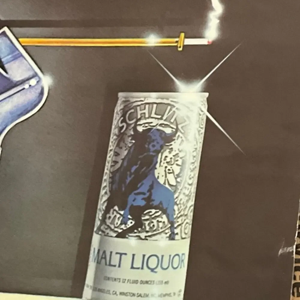 1983 Playbull Schlitz Malt Liquor Poster Chris Hain Stroh Brewery Advertising